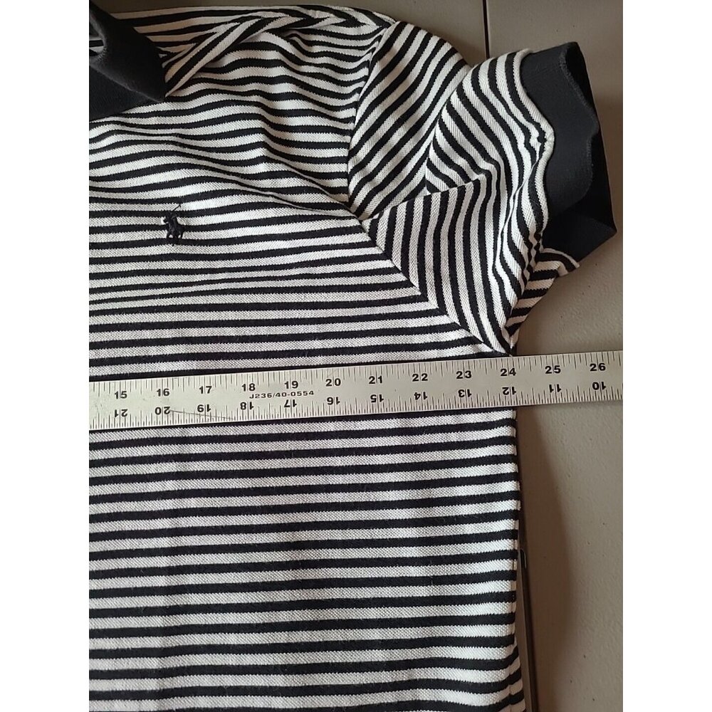 VTG Polo Ralph Lauren Shirt Men's Size XL Black Stripe S/S 90s Y2K Preppy - Picture 10 of 11